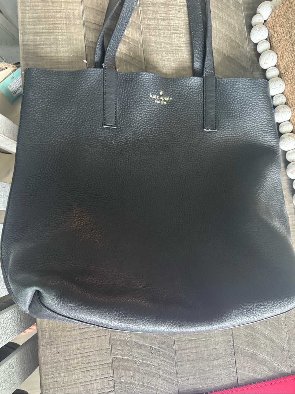 kate spade Black Pebbled Leather Tote